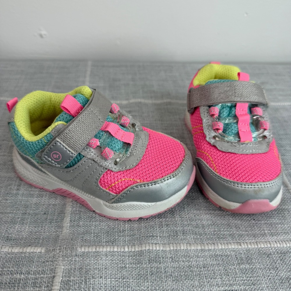 Surprize By Stride Rite Light Up Shoes Toddler Girls Size 5 Revel Pink Blue